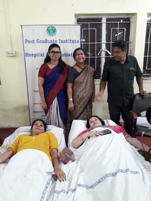 Blood Donation Camp in Post Graduate Institute of Hospital Administration college Campus, 2019
